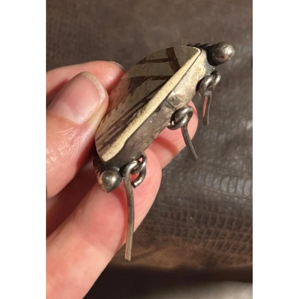 Bob Bisbee Anasazi Pottery Pendant Pin Vintage Sterling‎ 925